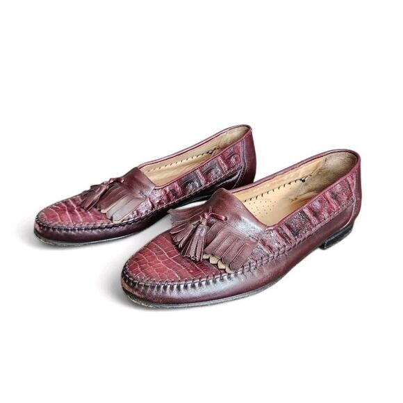 Bruno Magli Other - Bruno Magli Men's Genuine Crocodile Leather Loafer Brown Size 8W Made in Italy